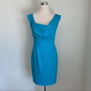 Black Halo Blue Jackie O Sheath Dress Cocktail size 10